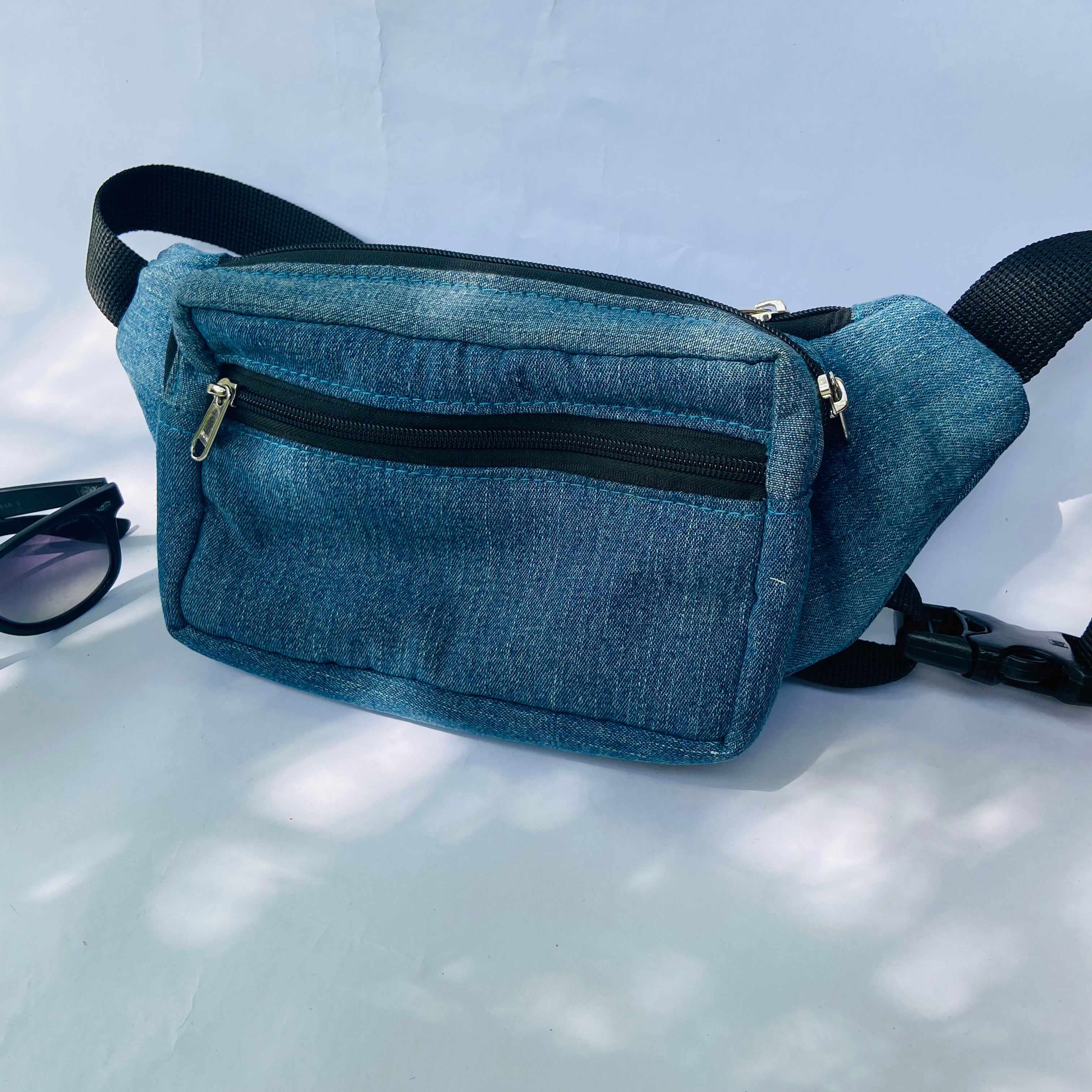 Buy Aecibzo Women's Denim Waist Belt Fanny Pack Waist Bag with Removable  Belt Bag (Fit waist 26.3